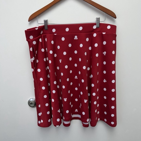 Torrid Disney Minnie Mouse Skirt Skater Polka for Red Scuba W Pockets Size 2X - Picture 2 of 5